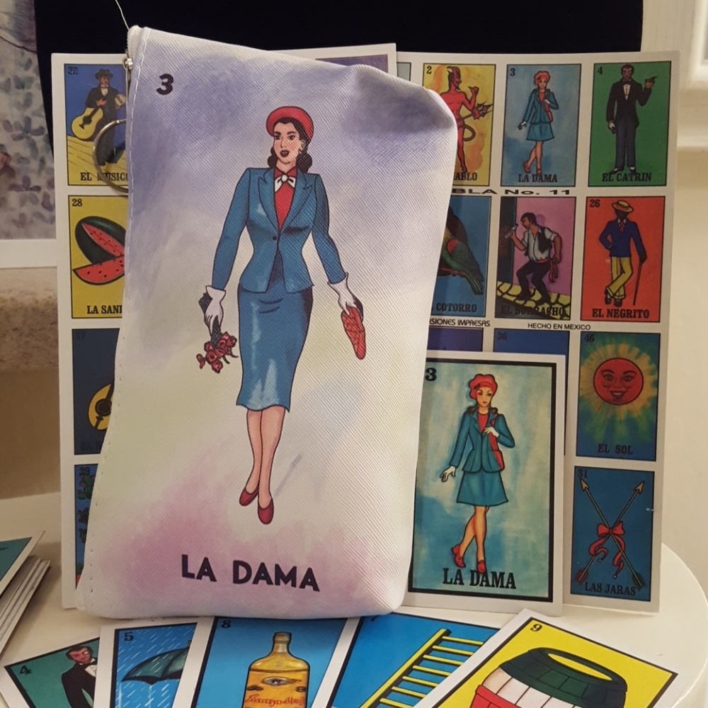 Loteria inspired makeup bag